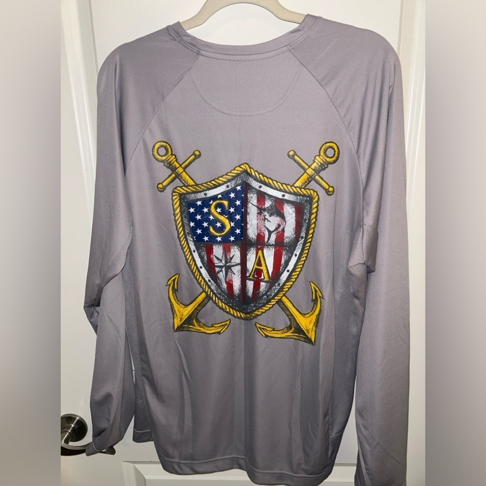 Soul of Adventure Gray Long Sleeve “captain” Rash Guard/Fishing Shirt - Picture 4 of 5